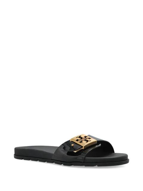 Tory Burch logo-buckle slides - Black - zdjęcie produktu nr 2