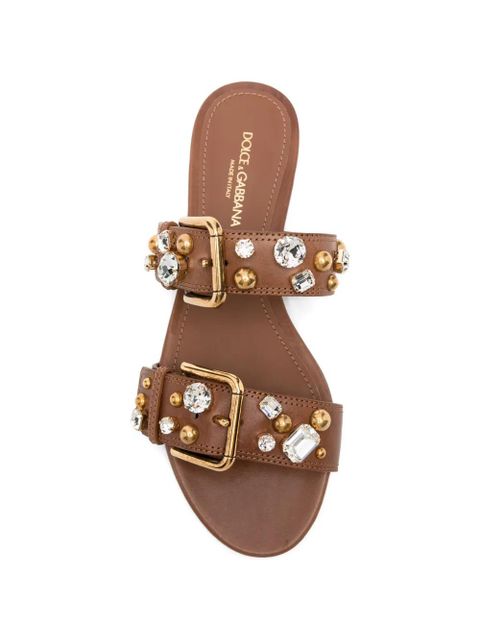 Dolce & Gabbana embellished strap sandals - Brown