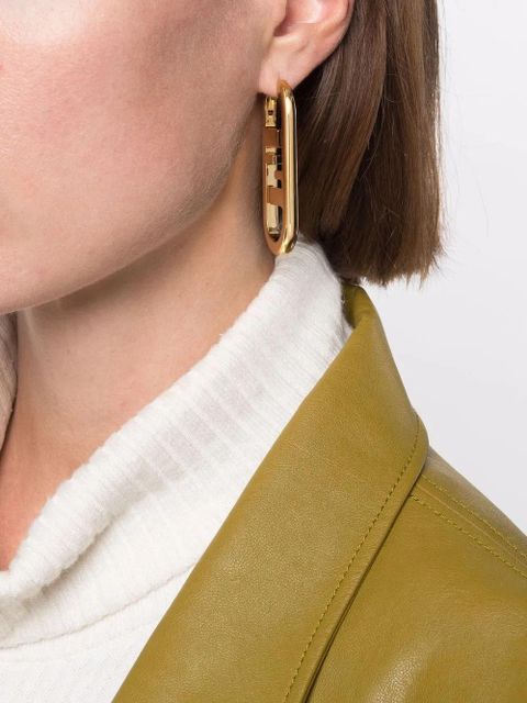 FENDI monogram-plaque push-lock earring - Gold - zdjęcie produktu nr 2