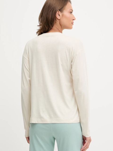 United Colors of Benetton longsleeve piżamowy damska kolor beżowy 3Y5E3M07Q