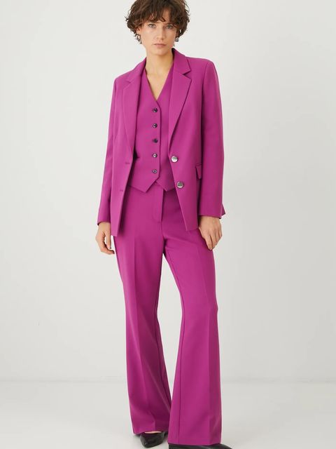 Medicine marynarka damska kolor różowy jednorzędowa gładka - zdjęcie produktu nr 2