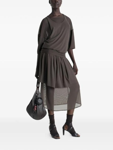 LEMAIRE draped mesh double layer dress - Brown - zdjęcie produktu nr 2