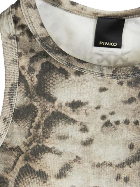 PINKO ribbed snake-print top - Grey