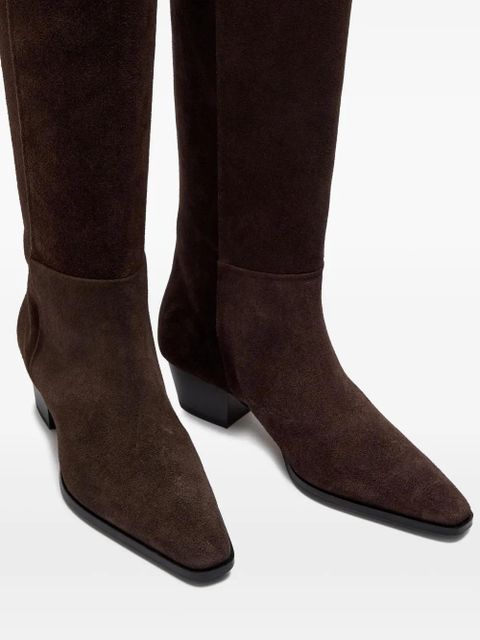 Aeyde 40mm Medea suede pointed-toe boots - Brown