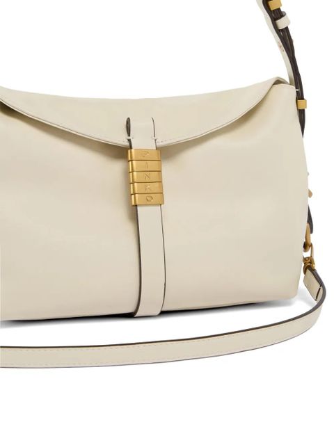 PINKO logo-detail leather shoulder bag - Neutrals