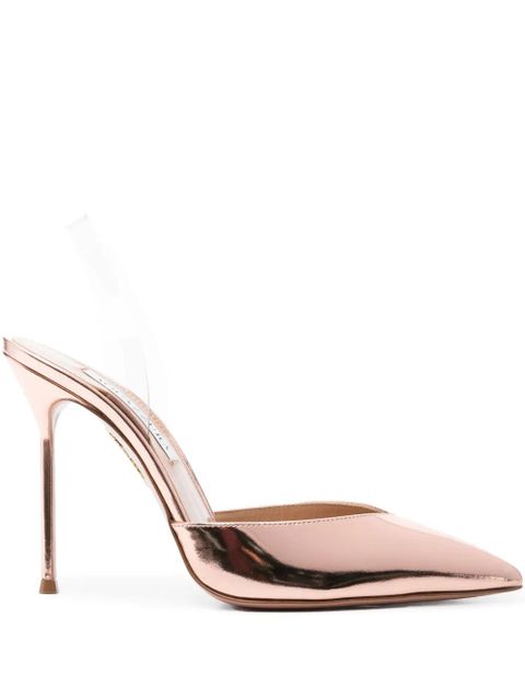 Aquazzura V Plexi 110mm leather pumps - Pink - zdjęcie produktu nr 1