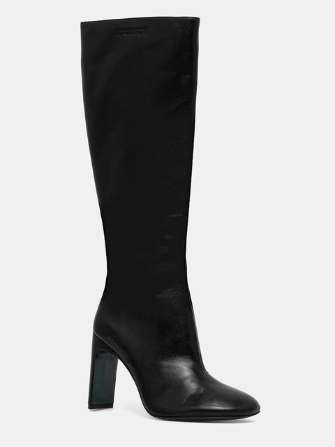 Patrizia Pepe kozaki skórzane kolor czarny na słupku 2Y0035 L048 K103 - zdjęcie produktu nr 1