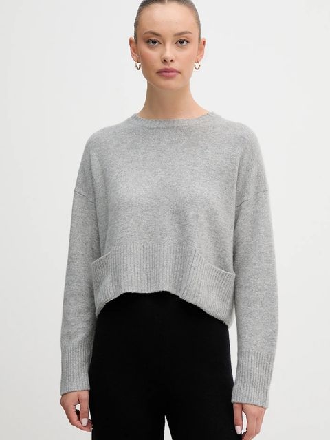 United Colors of Benetton sweter z dodatkiem wełny damski kolor szary lekki 126WD10E4 - zdjęcie produktu nr 1