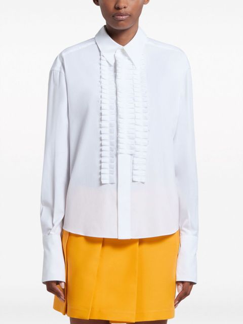 Marni pleat-detail cotton shirt - White
