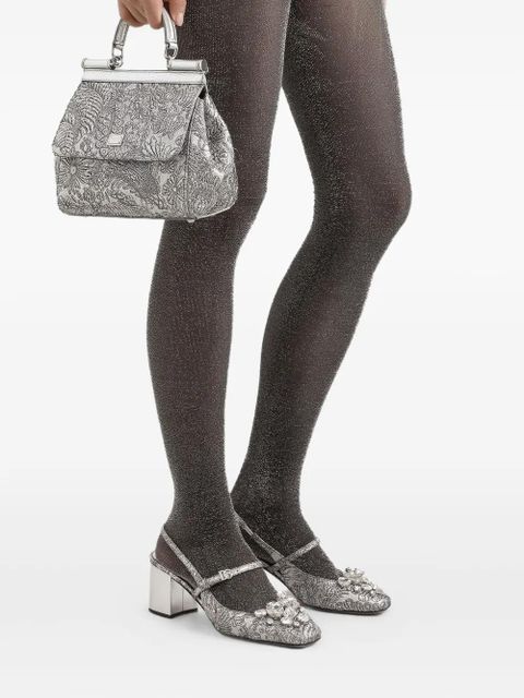 Dolce & Gabbana medium Sicily brocade tote bag - Silver