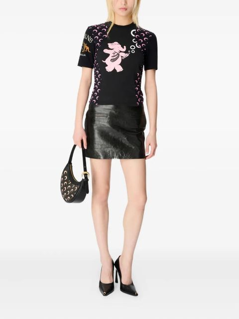 Marine Serre REGENERATED GRAPHIC logo-print elephant-graphic T-shirt - Black - zdjęcie produktu nr 2