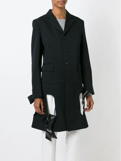 Comme Des Garçons cut-out bow detailing coat - Black