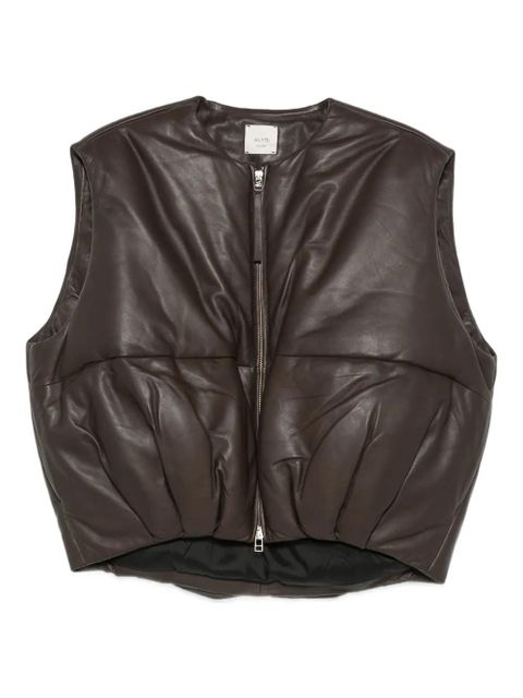 Alysi quilted leather vest - Brown - zdjęcie produktu nr 1