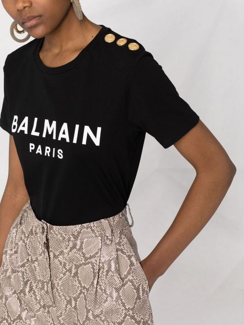 Balmain logo-print cotton T-shirt - Black