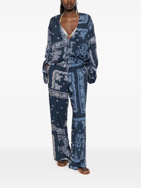 The Attico paisley drawstring trousers - Blue - zdjęcie produktu nr 2