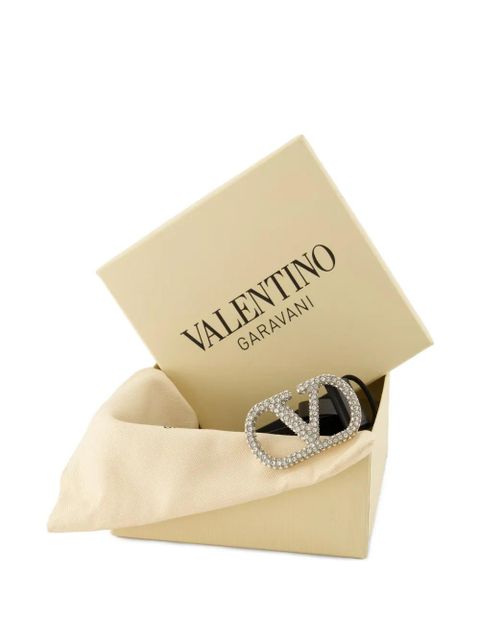 Valentino Garavani VLogo Signature crystal-embellished belt - Black