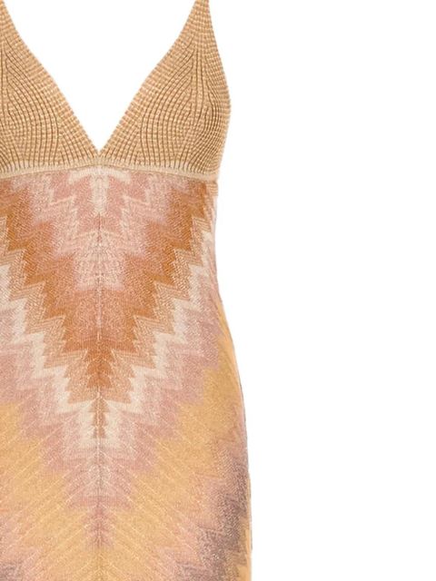 Missoni V-neck chevron dress - Neutrals - zdjęcie produktu nr 2