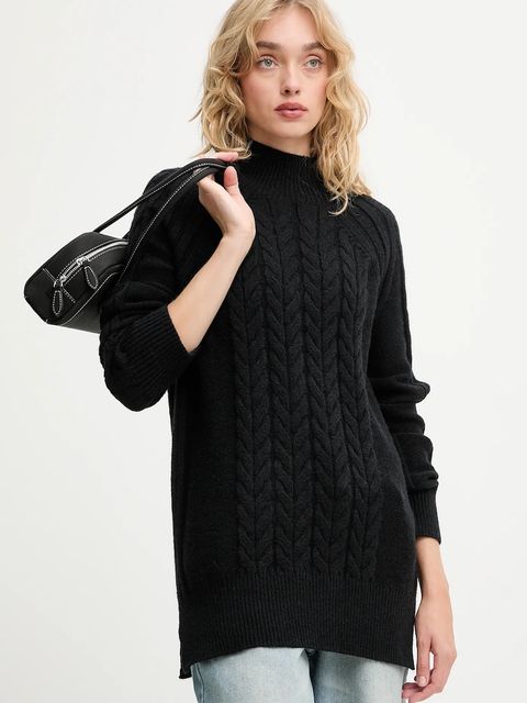 Answear.LAB sweter z kaszmirem damski kolor czarny z półgolfem - zdjęcie produktu nr 1