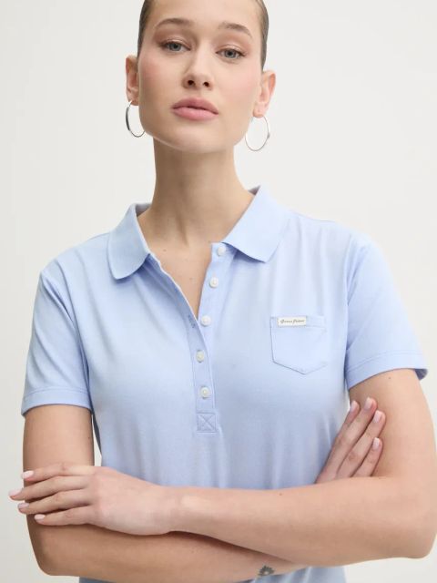 Guess Jeans polo damski kolor niebieski W5RP47 KARS2