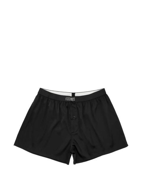 MM6 Maison Margiela washed silk boxer shorts - Black - zdjęcie produktu nr 1
