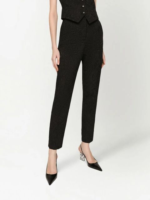 Dolce & Gabbana high-waisted jacquard trousers - Black