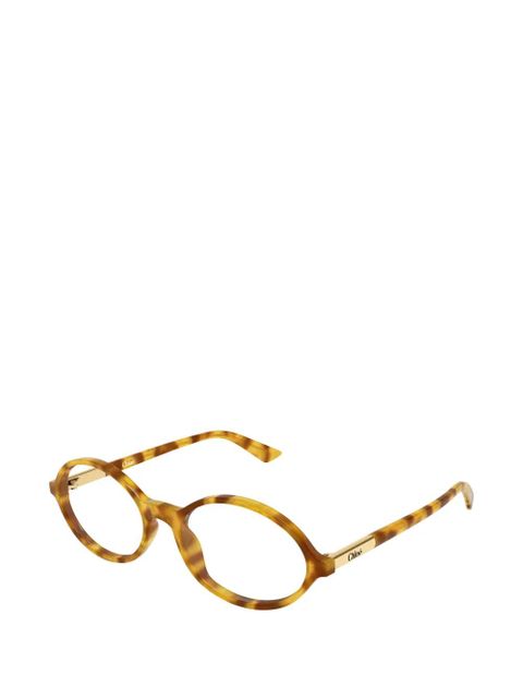 Chloé Eyewear oval-frame glasses - Brown - zdjęcie produktu nr 2