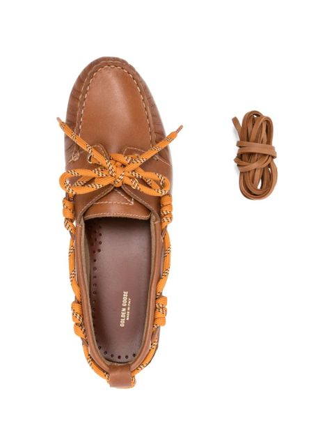 Golden Goose lace-up leather loafers - Brown