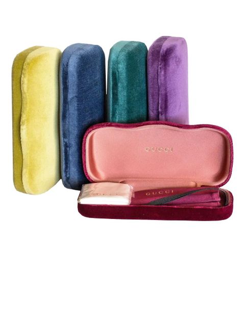 Gucci Eyewear Web-detail cat-eye frame - Brown