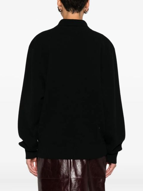 Róhe knitted polo top - Black