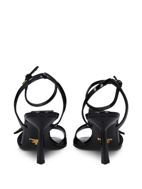 Prada crystal-embellished bow sandals - Black