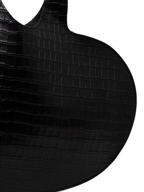 Coperni crocodile-effect heart tote bag - Black