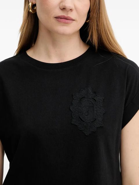 TWINSET lace-detail short-sleeve T-shirt - Black