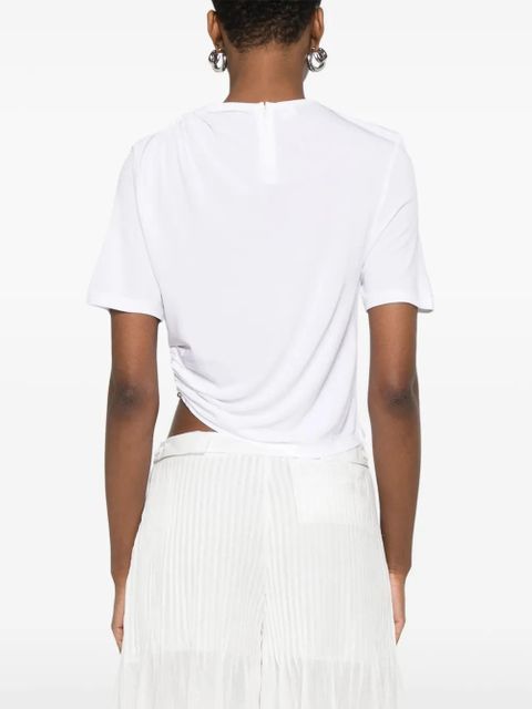 Christopher Esber quartz-embellishment crop top - White