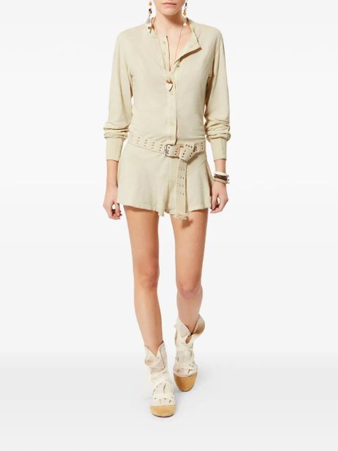 ISABEL MARANT Tina buttoned long-sleeved playsuit - Neutrals - zdjęcie produktu nr 2