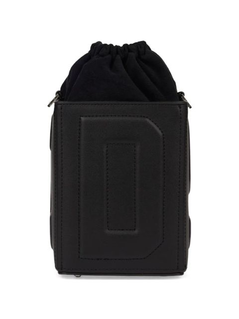 GCDS logo-embossed shoulder bag - Black