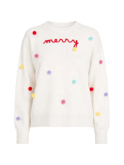 MC2 Saint Barth embroided pom-pom sweater - White - zdjęcie produktu nr 1
