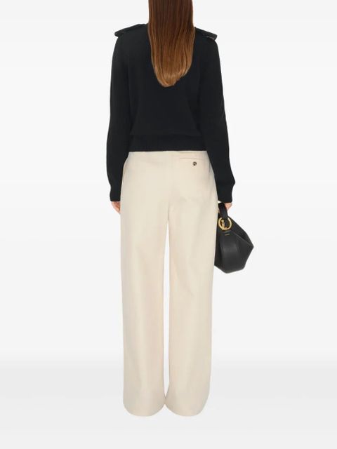 Burberry checked-epaulettes sweater - Black