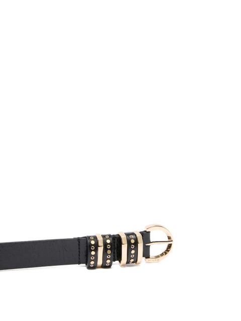 PINKO studded buckle leather belt - Black