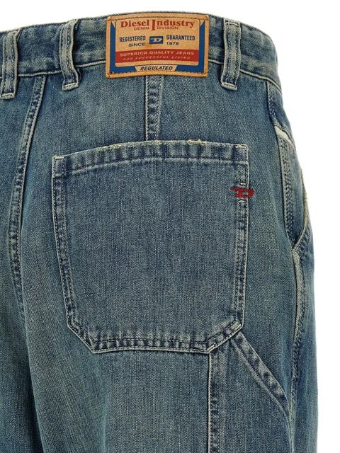 Diesel D-Sire-W used-effect wide-leg jeans - Blue