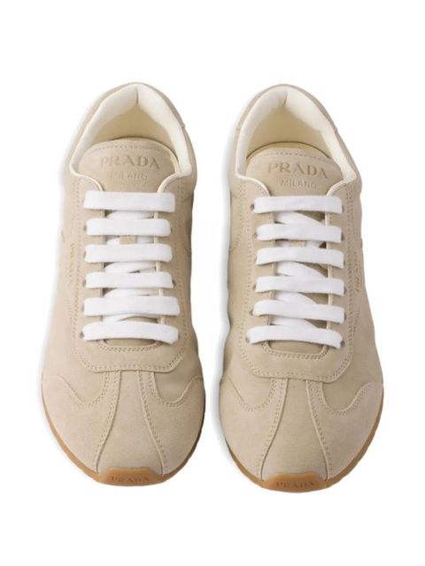 Prada suede lace-up sneakers - Neutrals