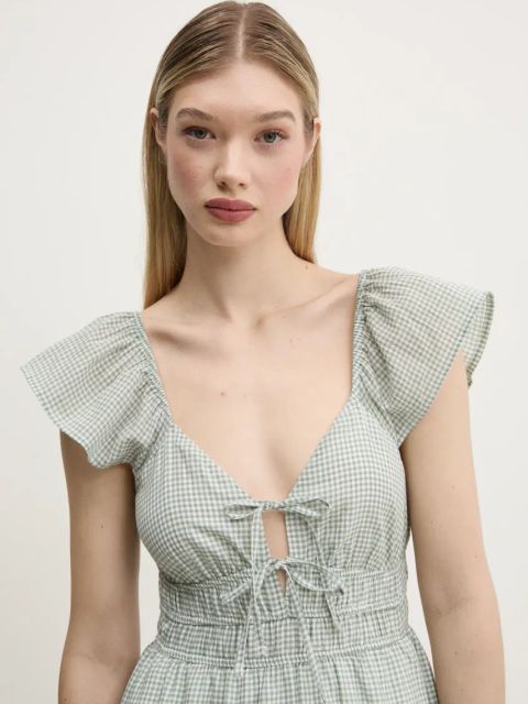 Hollister Co. sukienka bawełniana kolor zielony mini rozkloszowana KI359-5054