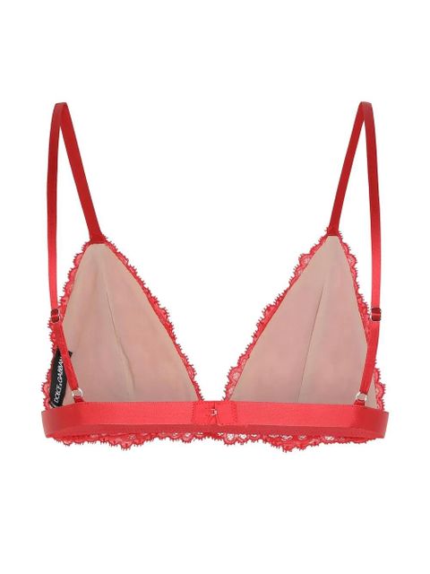 Dolce & Gabbana chantilly-lace triangle bra - Red