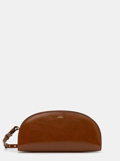 A.P.C. torebka skórzana sac demi-lune shoulder kolor brązowy PXCCK.F61997 - zdjęcie produktu nr 1