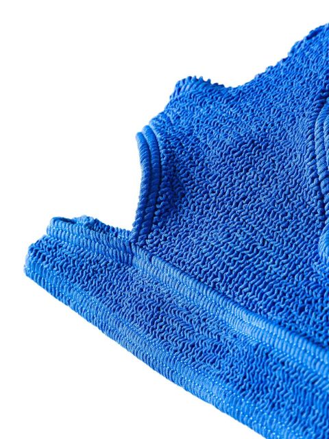 Bond-eye Nino smocked bikini top - Blue