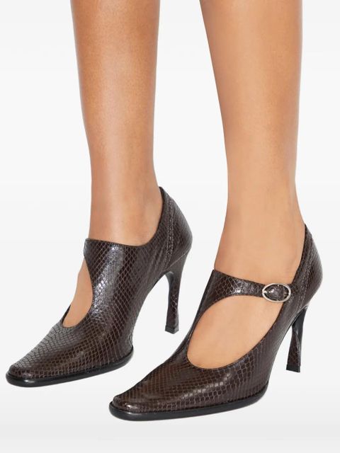 Tory Burch twisted-heel monk strap pumps - Brown