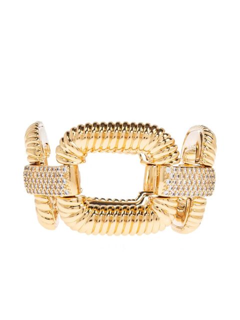 Self-Portrait cable-link crystal-embellished bracelet - Gold - zdjęcie produktu nr 2