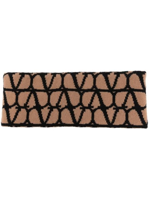 Valentino Garavani VLogo cashmere scarf - Brown - zdjęcie produktu nr 1