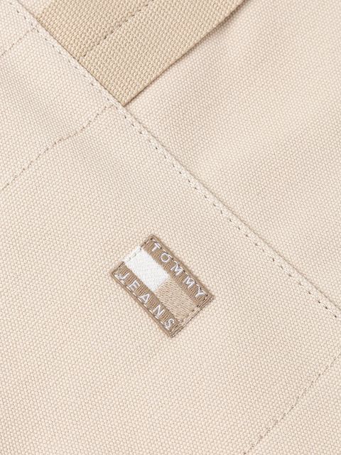 Tommy Jeans torebka bawełniana kolor beżowy AW0AW17542