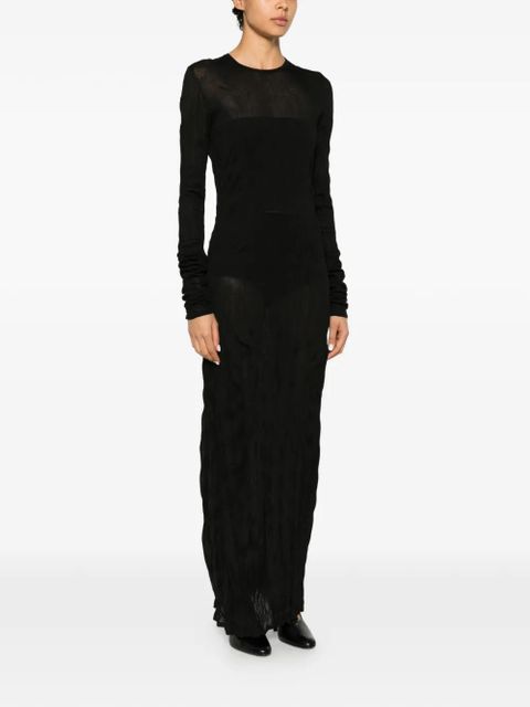 TOTEME crinkled long-sleeves maxi dress - Black - zdjęcie produktu nr 2
