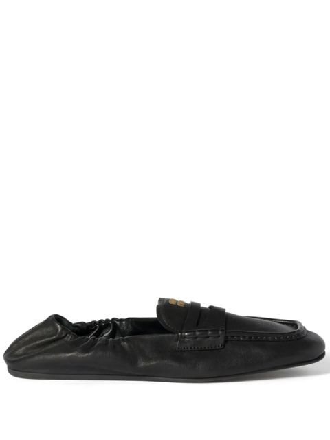 Miu Miu embossed-logo loafers - Black - zdjęcie produktu nr 1